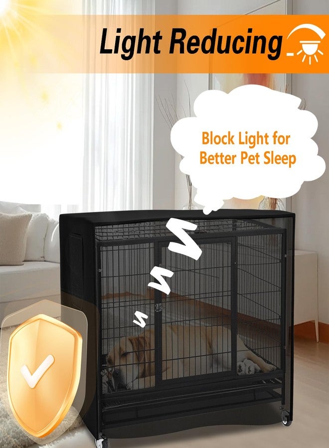 EVRBUL Dog Crate Cover Heavy Duty 420D Fabric Pet Kennel Cover Universal Compatible with 48 inches Wire Cage 48 x 30 x 33 Inches All Sides Open - Image 5